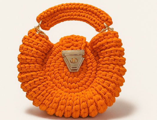 Orange round Handcrafted bag