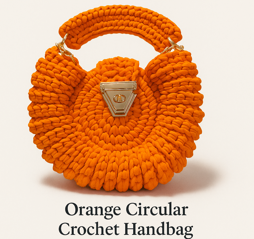 Orange round Handcrafted bag